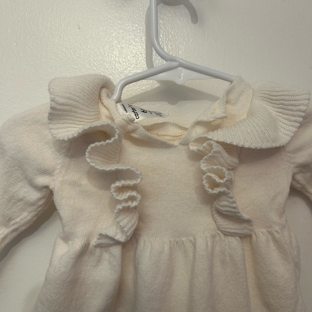 Carter's Cream Ruffled Sweater - Picture 5 of 6